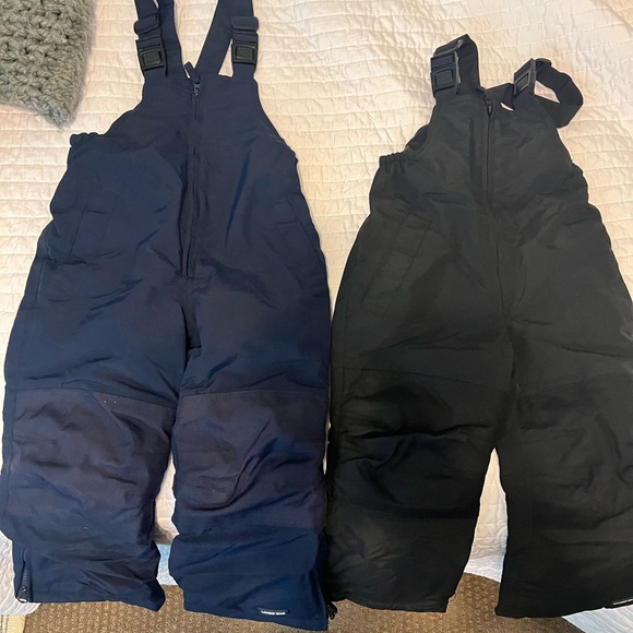 Lands' End Kids Waterproof Insulated Iron Knee Snow Bibs- Black and Navy - Picture 7 of 7